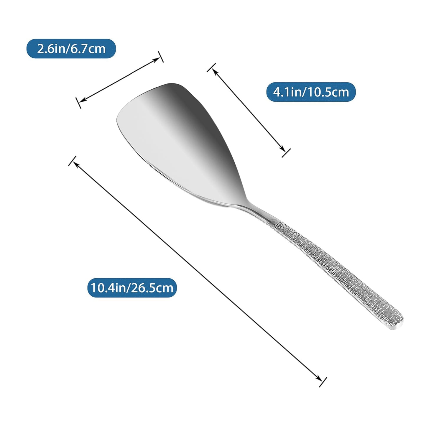 IMEEA Servierlöffel, Buffetlöffel, 18/10 Edelstahl, großer Kochlöffel zum Mischen, Schöpfen und Schaben, 10,4 Zoll