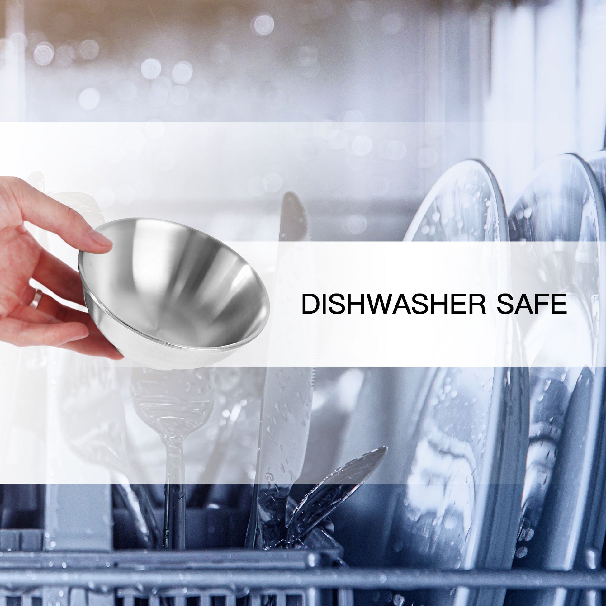 metal bowls fingerprints resistant dishwasher safe