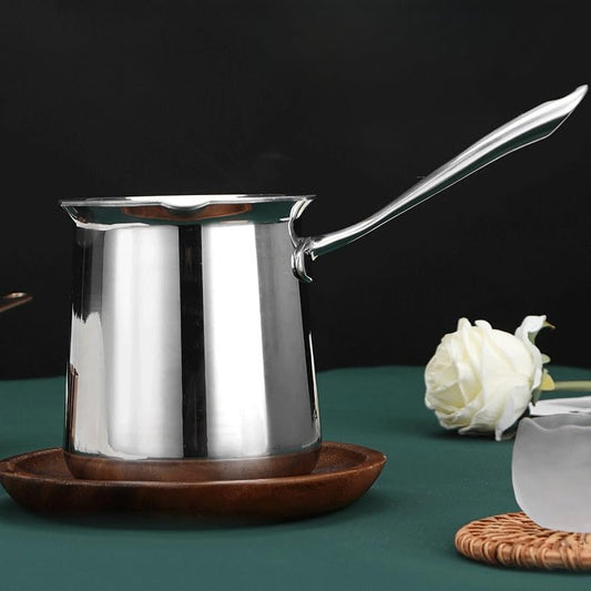 IMEEA Turkish Coffee Pot Induction SUS304 Stainless Steel Briki Greek Coffee Pot, Arabic Caizen Cezve Ibrik Coffee Pot (600ML / 20oz)