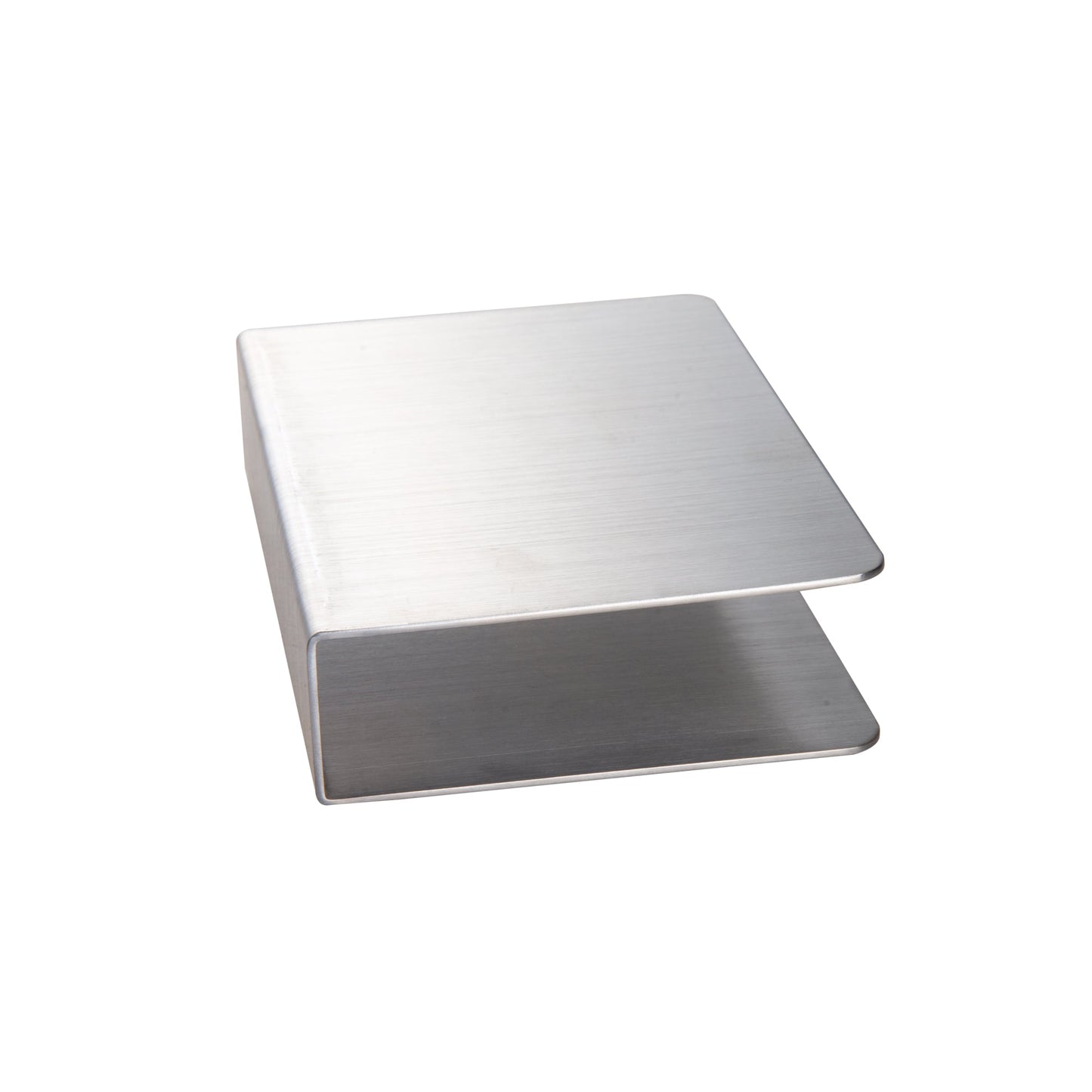 Modern Stainless Steel Beverage Napkin Stand side view showcasing a sleek rectangular design