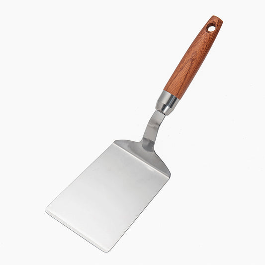 IMEEA Metal Spatula 11-Inch Griddle Spatula Solid Stainless Steel Turner Spatula with Wood Handle for Skillets, Griddles & Grills, Pancake, BBQ