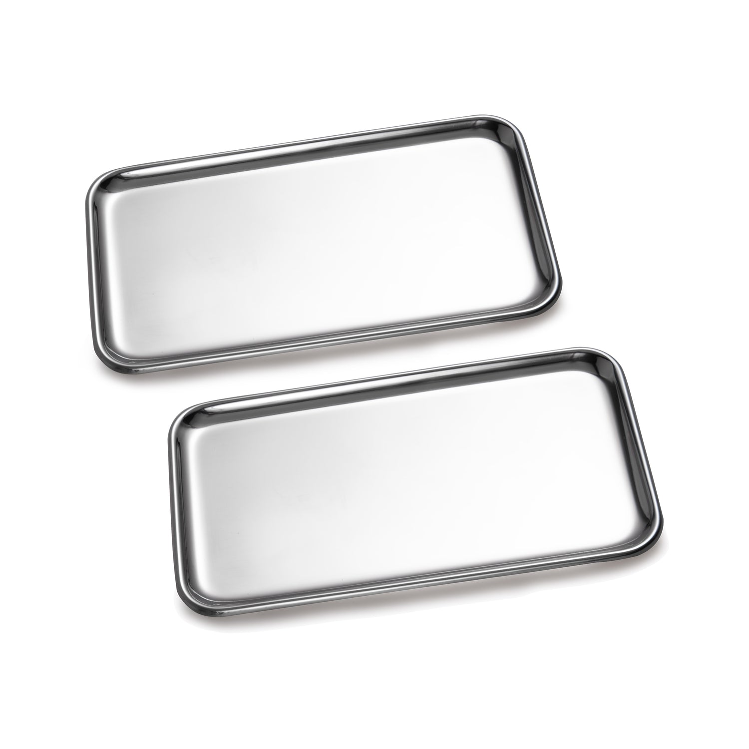 Small Vanity Tray - Stainless Steel Rectangular Organizer, 8 x 4.6 Inch