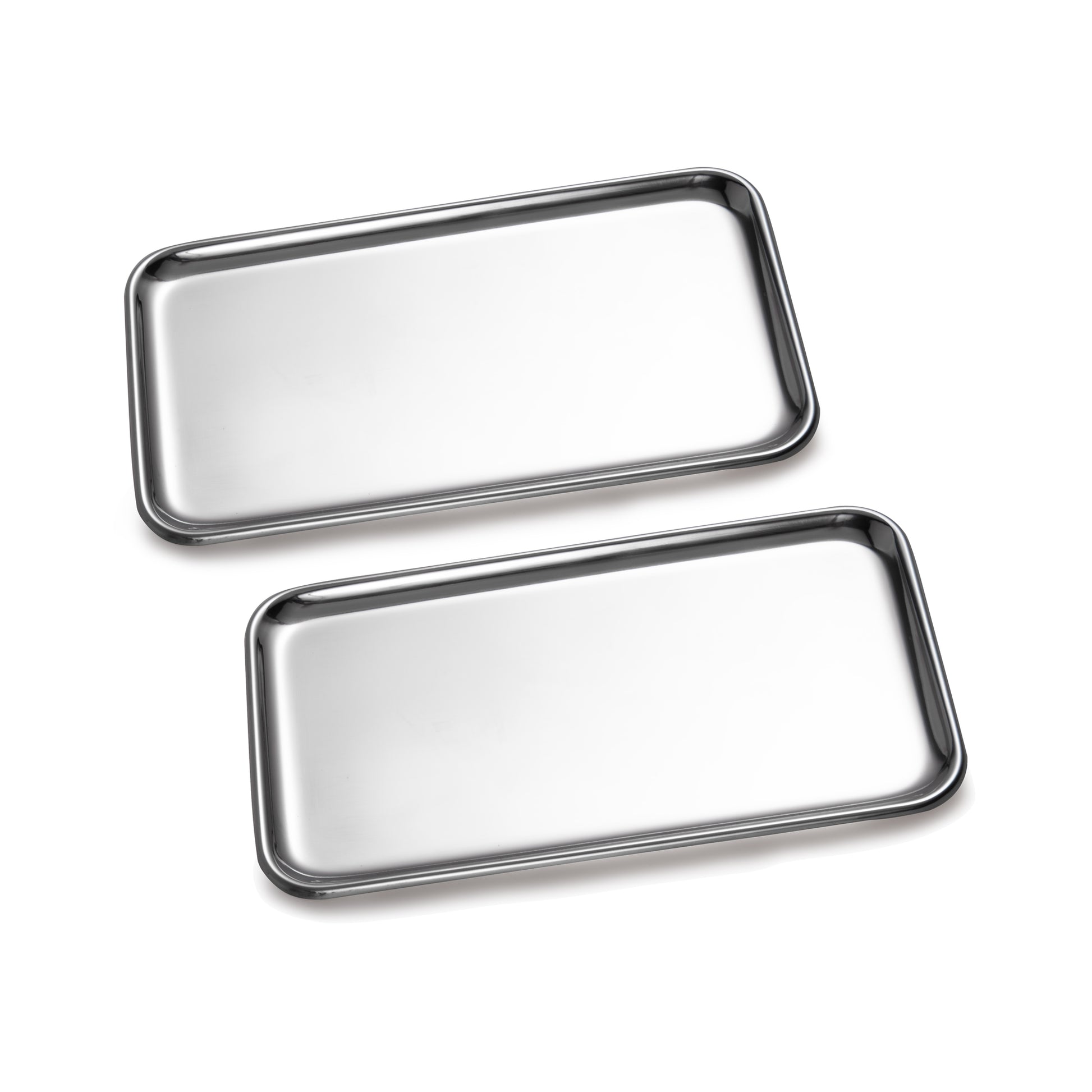 Small Vanity Tray - Stainless Steel Rectangular Organizer, 8 x 4.6 Inch