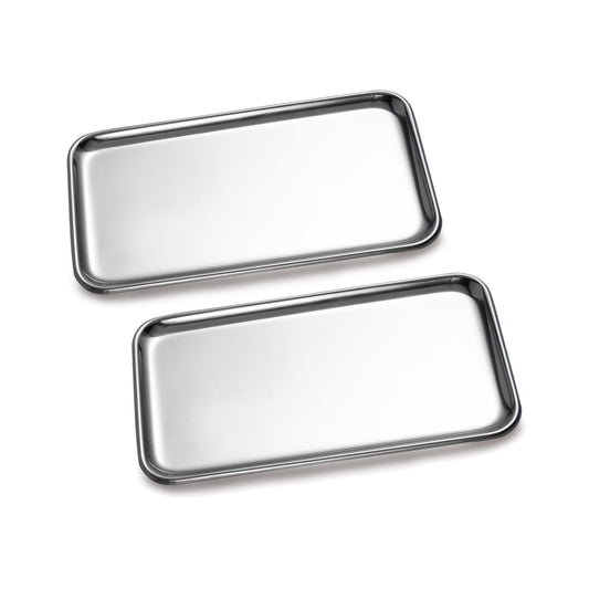 Small Vanity Tray - Stainless Steel Rectangular Organizer, 8 x 4.6 Inch