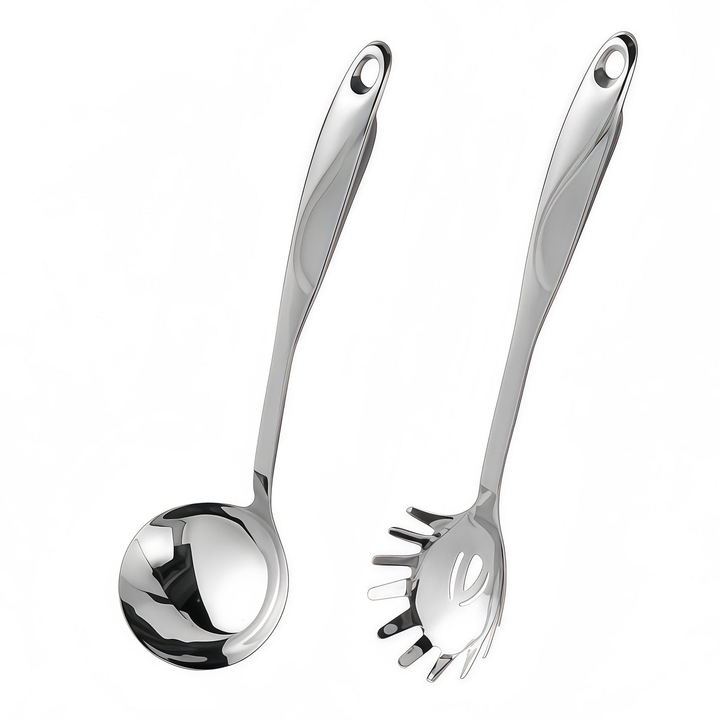 Premium 304 Stainless Steel Spaghetti Spoon & Soup Ladle Set – Durable, Stylish & Functional