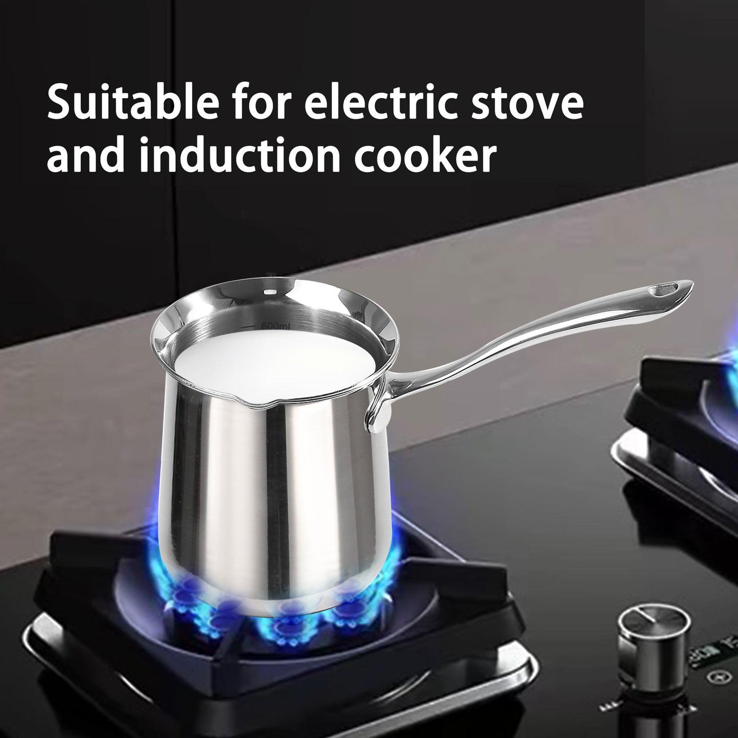 IMEEA Turkish Coffee Pot compatible with electric stoves and induction cooktops