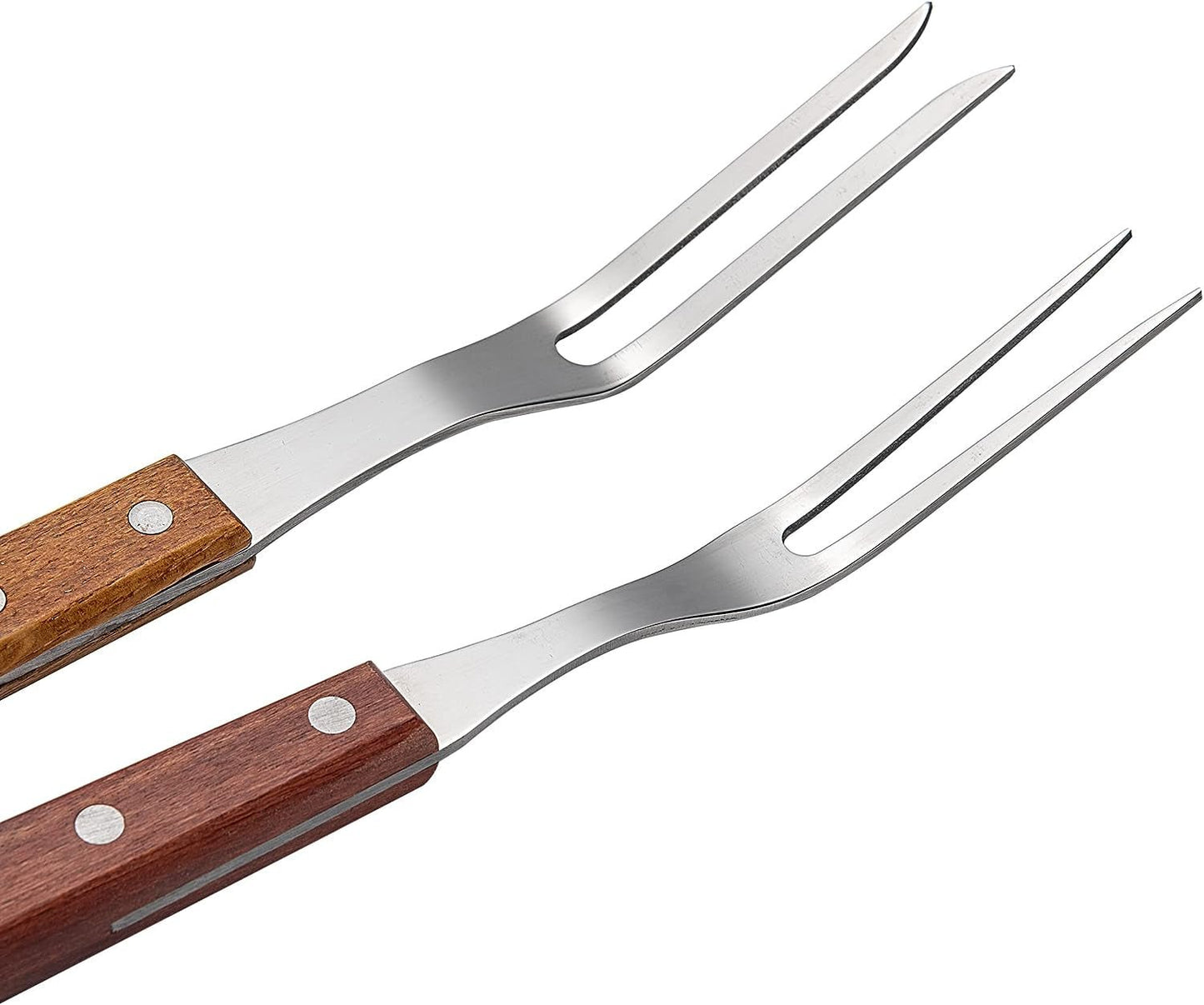 IMEEA Carving Forks Stainless Steel Meat Fork with Wooden Handle Cooking Fork BBQ Fork Grill Fork Steak Fork for Kitchen Roast (13 Inch, 10.8 Inch) - IMEEAcarving fork