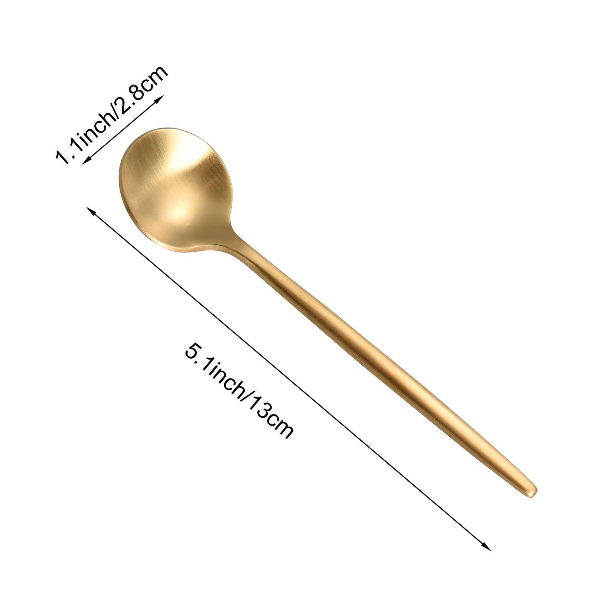 IMEEA Golden Espresso Spoons Gold Demitasse Spoons Stainless Steel Coffee Spoons Mini Teaspoons 5.1 - Inch, Set of 6 - IMEEAspoon