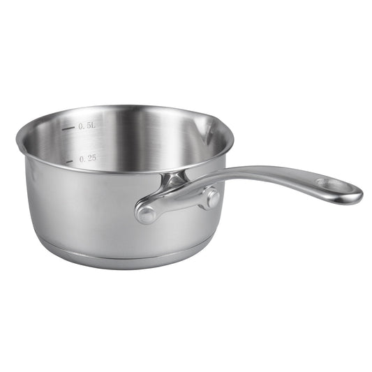 IMEEA Induction Butter Melting Pot Butter Warmer 18/10 Tri - Ply Stainless Steel Saucepan with Dual Pour Spouts, Silver - IMEEAsauce pan