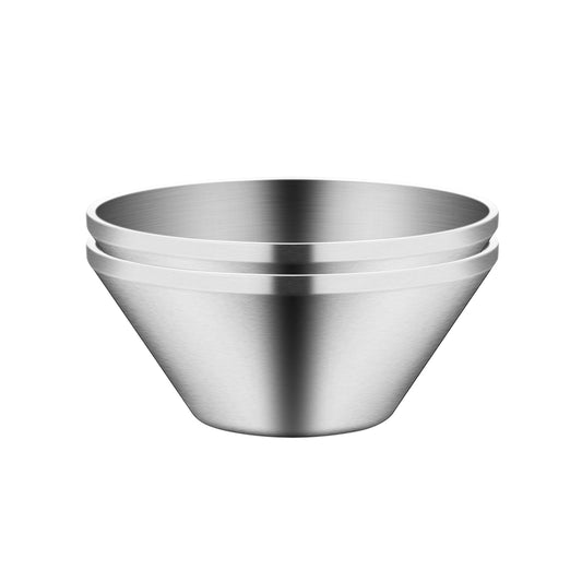 IMEEA Salad Bowls Set of 2 - SUS304 Stainless Steel Serving Mixing Bowl for Soup, Ramen, Mixing, Cooking, Baking, Prepping