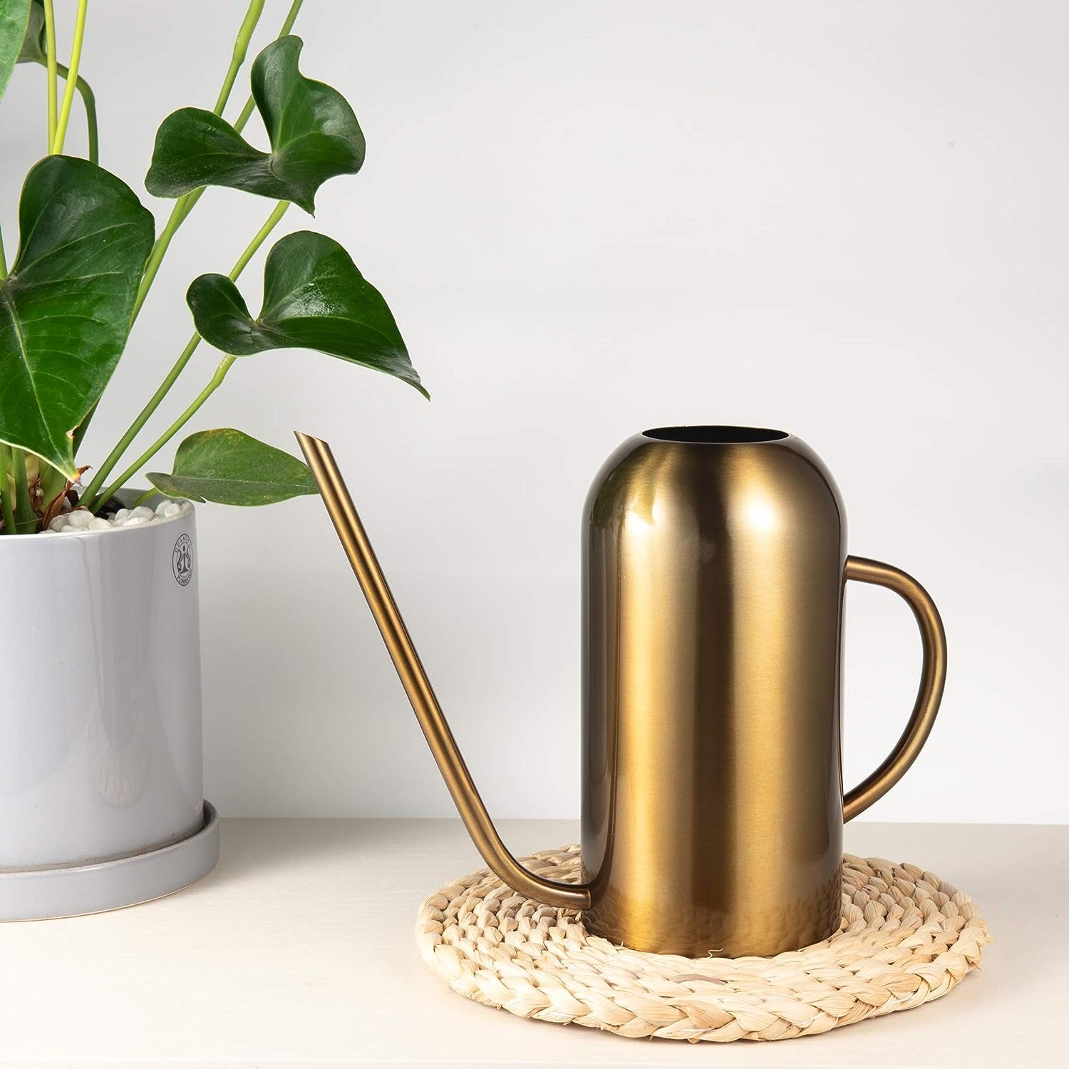 Watering Can Indoor Plants Stainless Steel Indoor Watering Can for House Plants 45Oz/1.3L (Bronze Color)