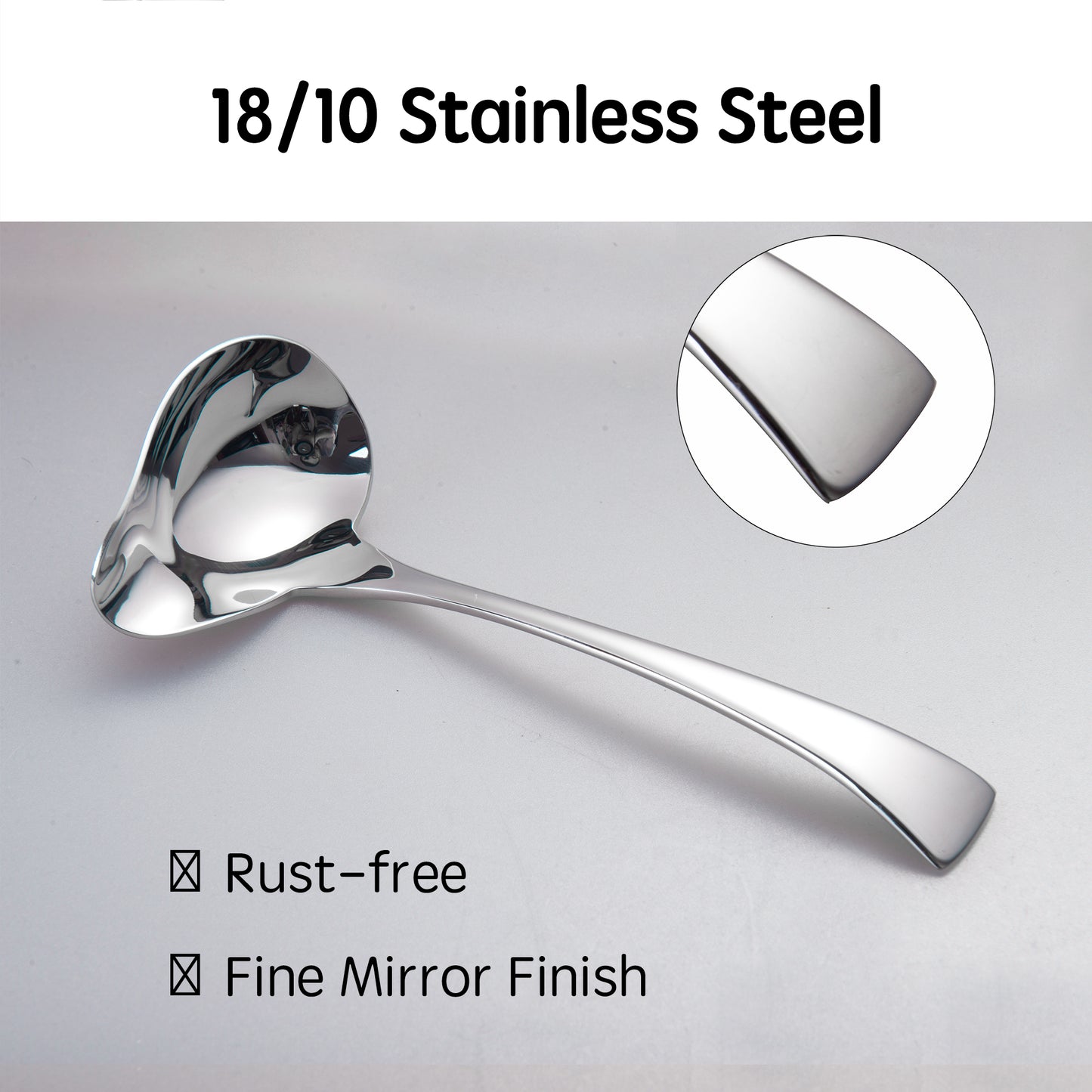 IMEEA Gravy Ladle Small Sauce Ladle 18/10 Stainless Steel Small Ladle for Serving, 7.6-Inch