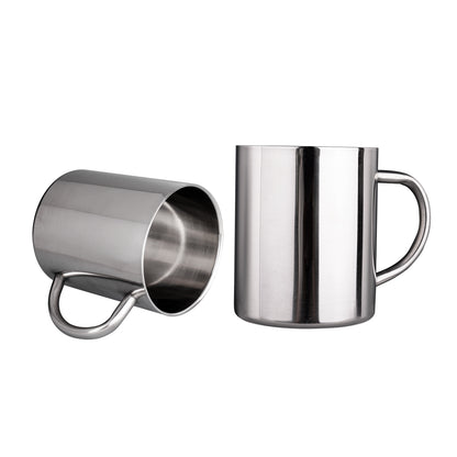 IMEEA Unbreakable Mugs Double Walled Camping Cup Stainless Steel with Handle, Christmas Gifts, Set of 2