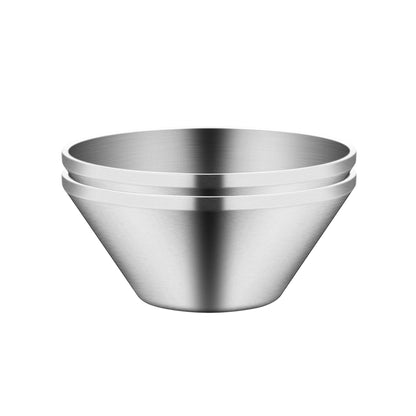 IMEEA Salad Bowls Set of 2 - SUS304 Stainless Steel Serving Mixing Bowl for Soup, Ramen, Mixing, Cooking, Baking, Prepping