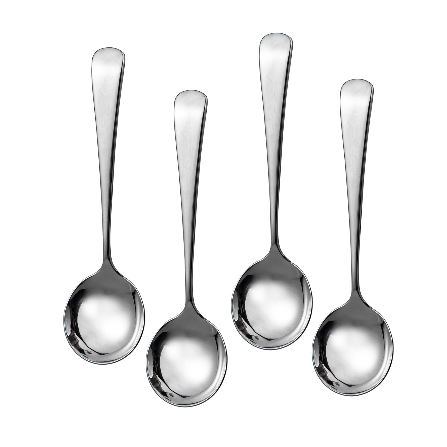 IMEEA Runde Suppenlöffel, SUS304 Edelstahl, kleine Suppenlöffel, 15,2 cm, 4er-Set