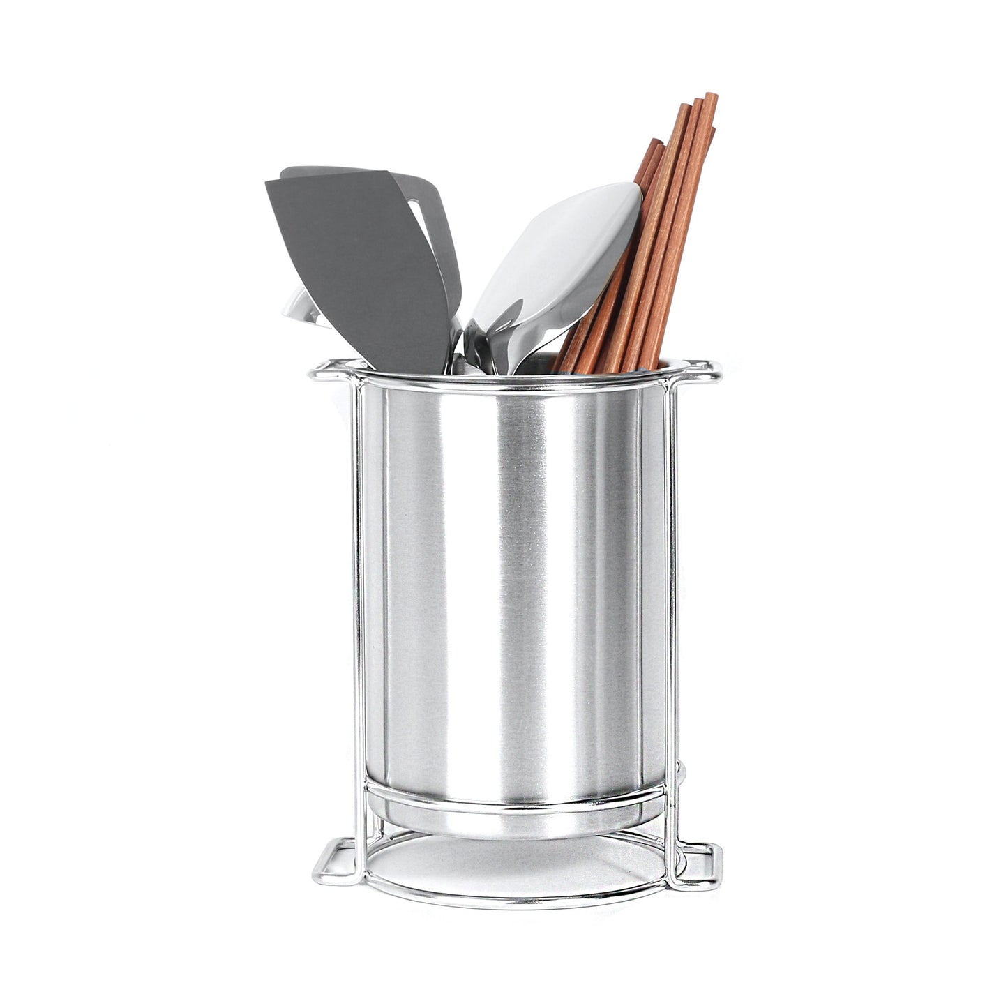 IMEEA Stainless Steel Utensil Holder for Countertop – Elevated, Drainage Design for Everyday Cooking, 3.94x5.9inch