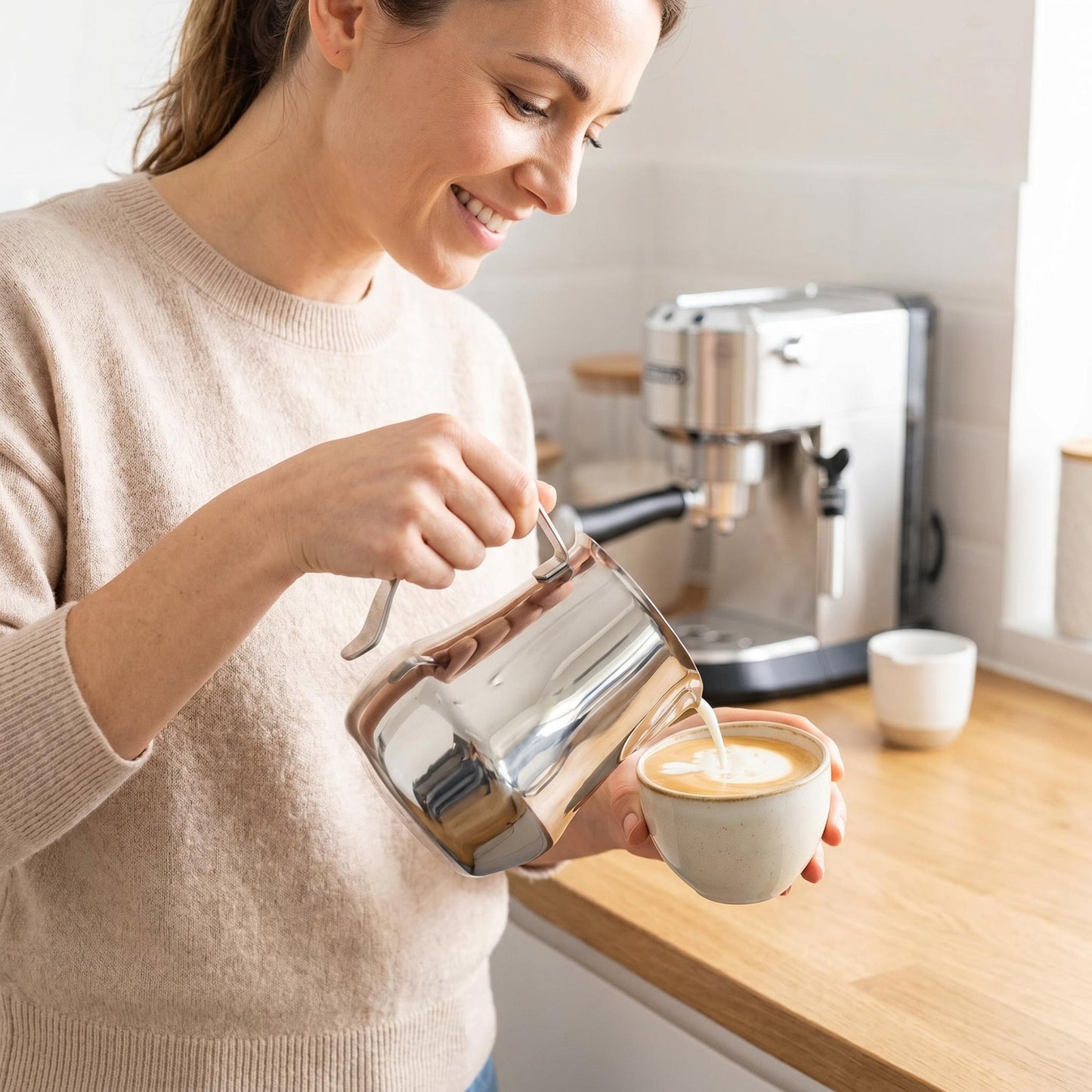 stainless steel frothing pitcher