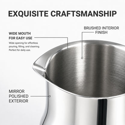 IMEEA 30oz/900ml Milk Frothing Pitcher 18/10 Stainless Steel Wide Spout Milk Steaming Pitcher for Espresso, Coffee, Latte, Cappuccino