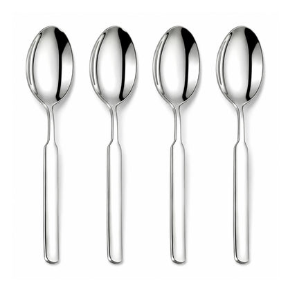 IMEEA Set of 4 SUS316 stainless steel dinner spoons with mirror finish
