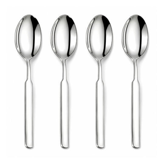 IMEEA Set of 4 SUS316 stainless steel dinner spoons with mirror finish
