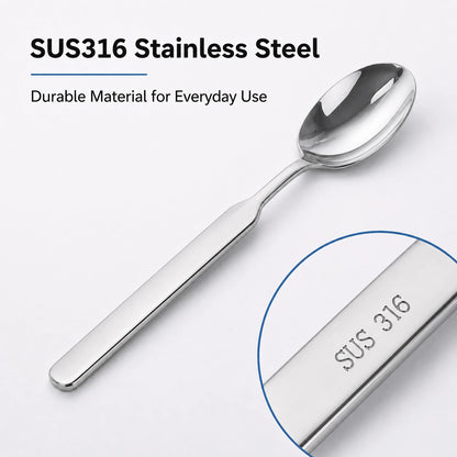 SUS316 stainless steel dinner spoon with material marking