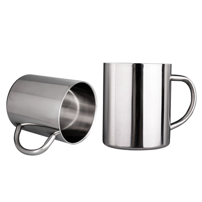 IMEEA Unbreakable Mugs Double Walled Camping Cup Stainless Steel with Handle, Christmas Gifts, Set of 2