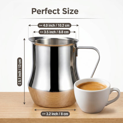 IMEEA 30oz/900ml Milk Frothing Pitcher 18/10 Stainless Steel Wide Spout Milk Steaming Pitcher for Espresso, Coffee, Latte, Cappuccino