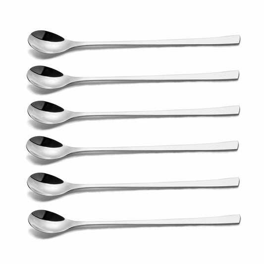 IMEEA Iced Tea Spoons Long Handled 18/10 Stainless Steel Stirring Spoon 9-Inch Bar Spoon Cocktail Mixing Spoon, Set of 6