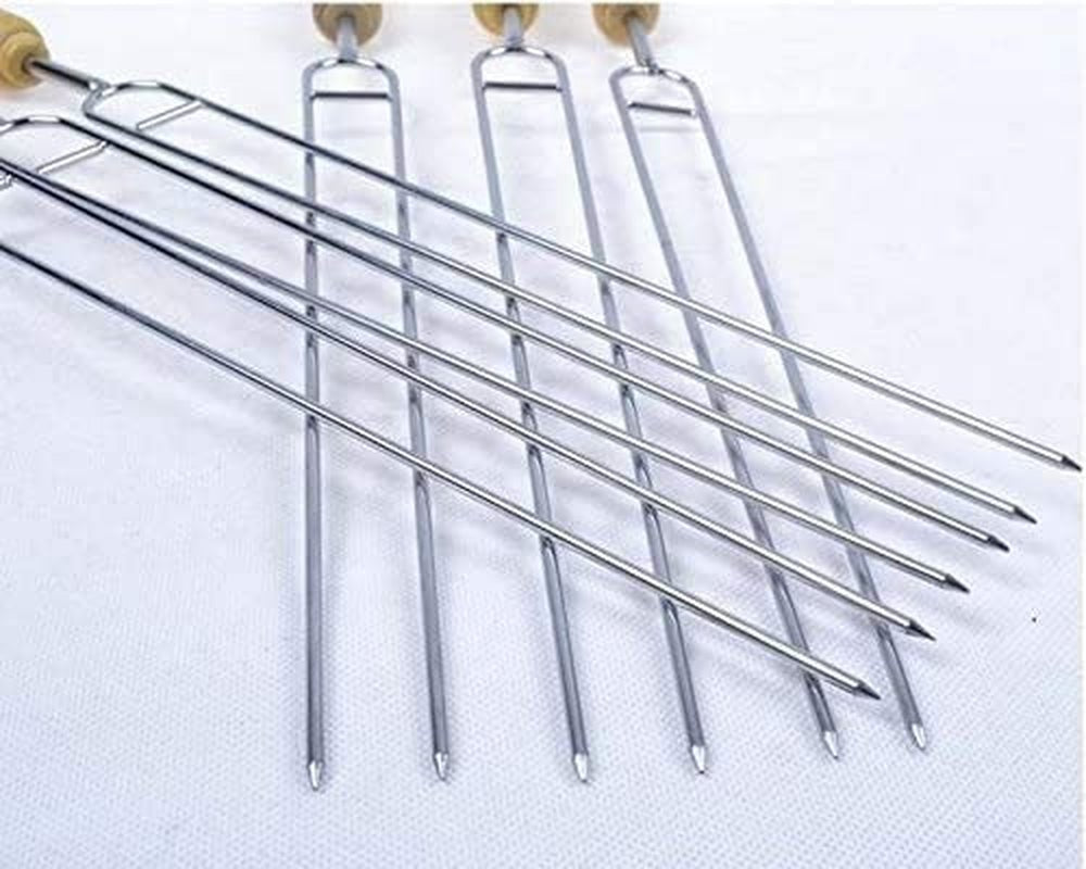 IMEEA Double Pronged Skewers with close-up detail of U-shaped stainless steel tips