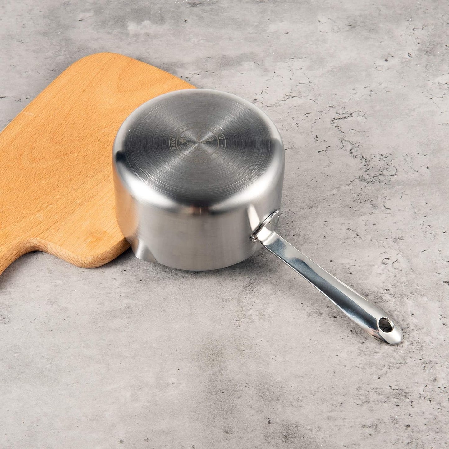 Tri-Ply Stainless Steel Butter Warmer bottom view showing durable base design