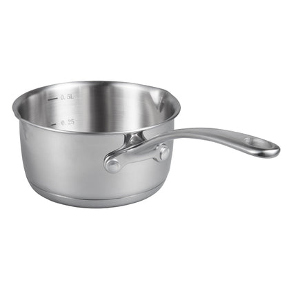 IMEEA 18/10 Stainless Steel Butter Melting Pot featuring a compact saucepan design with dual spouts