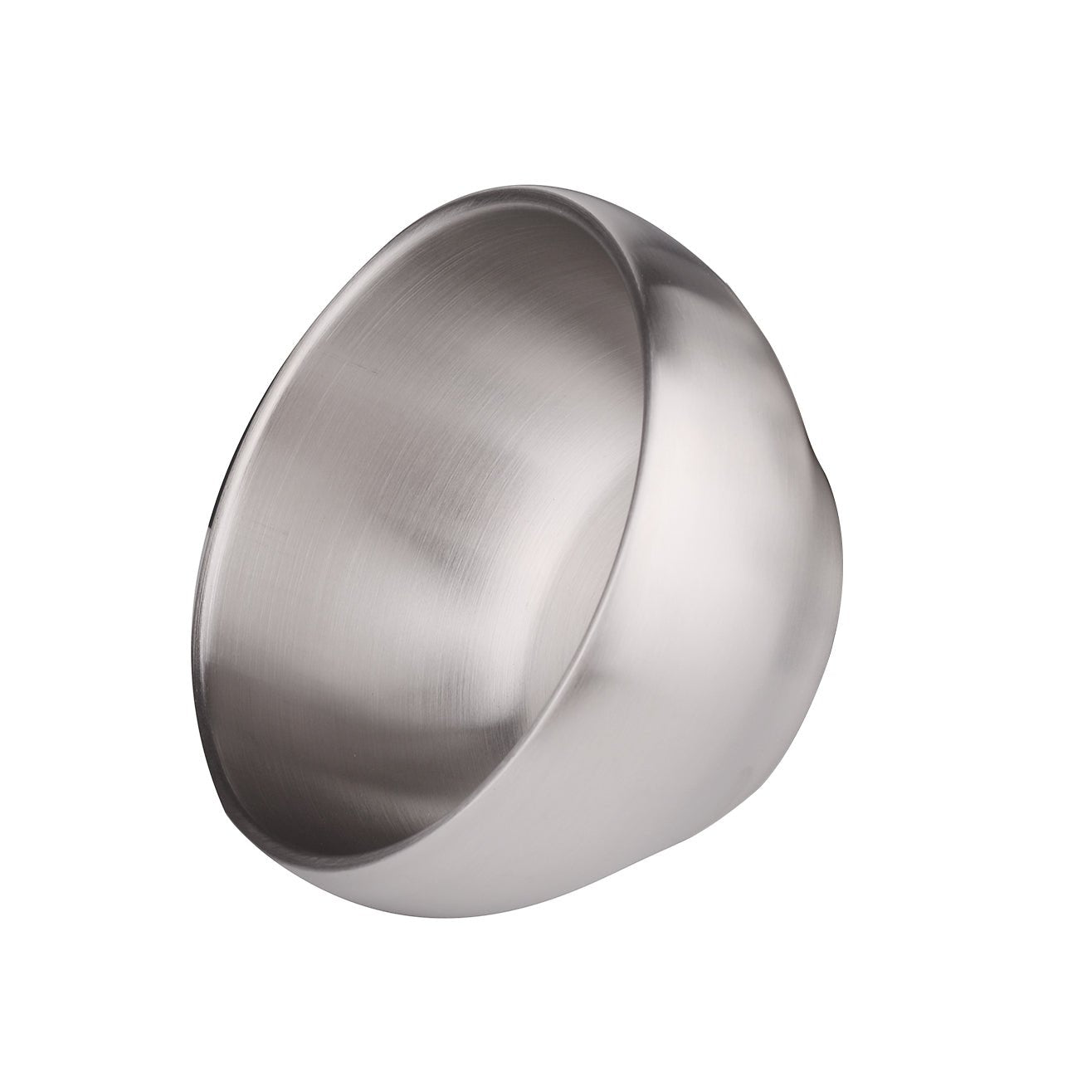 Double wall Stainless steel bowl with brushed surface and rounded design, showcasing a smooth durable exterior