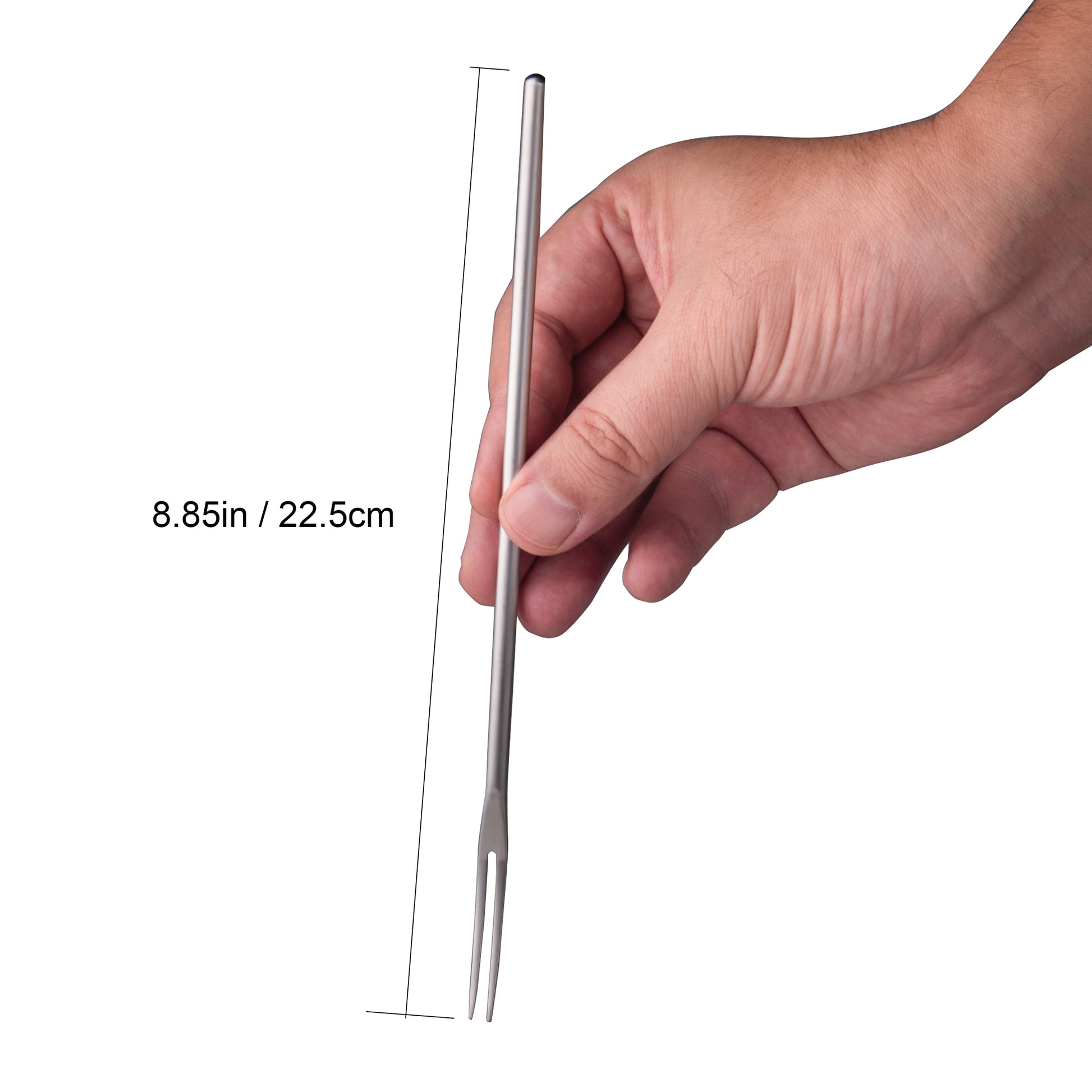 SUS304 Stainless Steel Cocktail Fork with Long Handle and 8.85-inch length dimension
