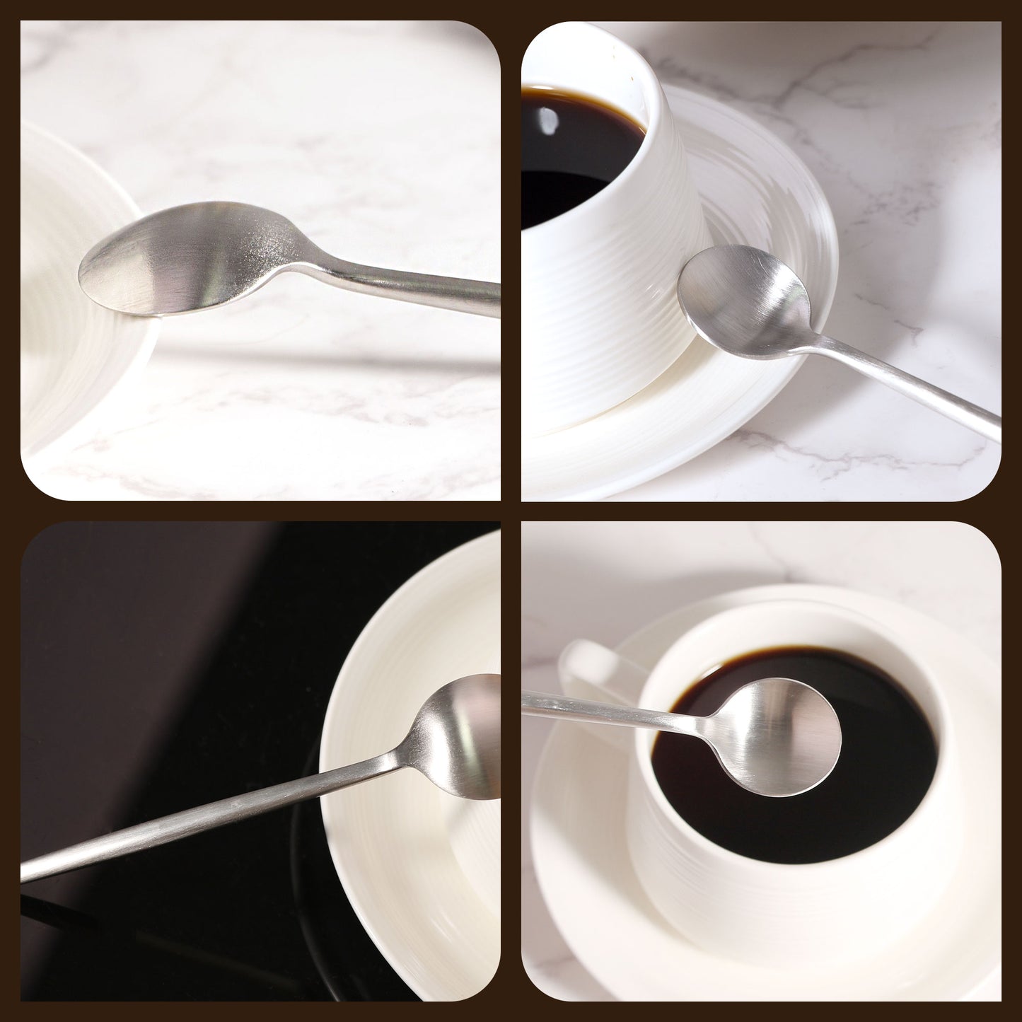 Stainless Steel Coffee Spoons with silver finish for everyday coffee and tea settings