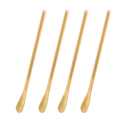 IMEEA Gold Stainless Steel Coffee Stir Spoons Set of 4, 5.9 inch with Slim Spoon Design