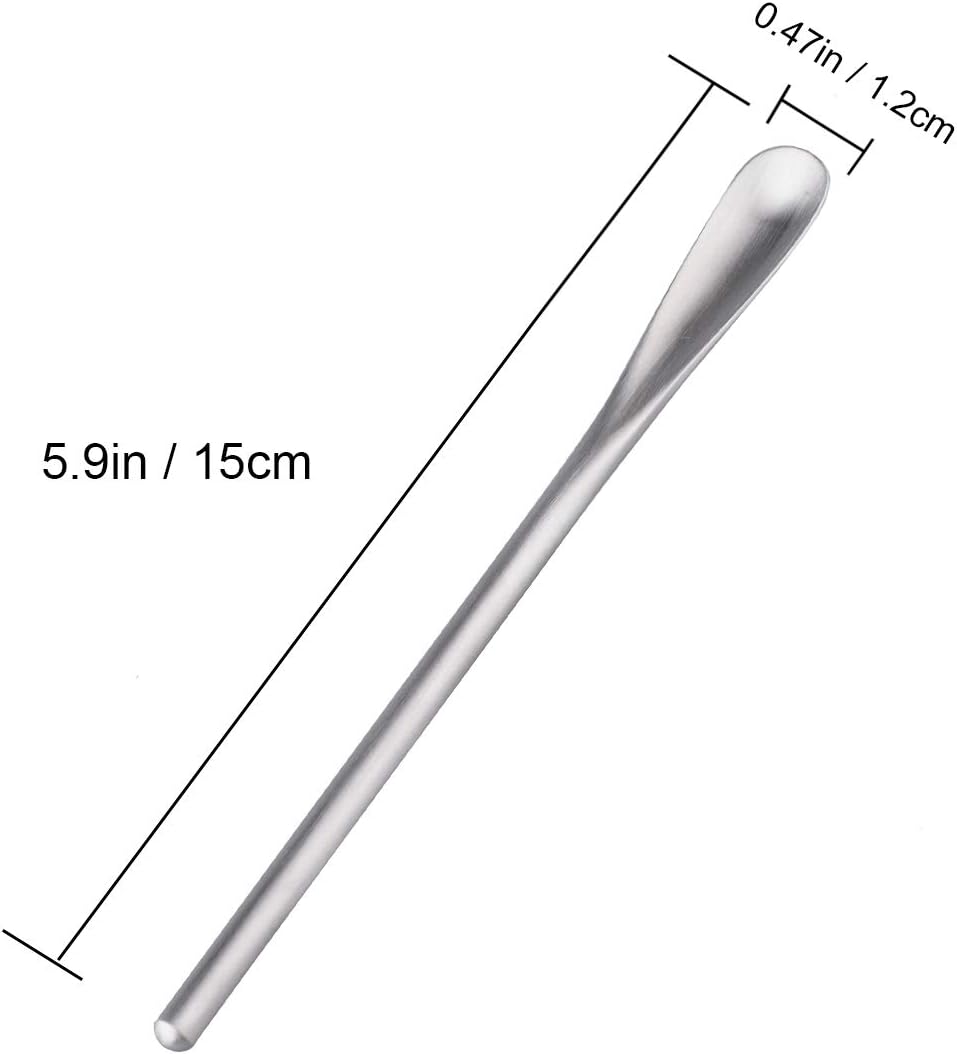 SUS304 Stainless Steel Coffee Stir Spoons size diagram showing 5.9 inch length and 0.47 inch spoon head width