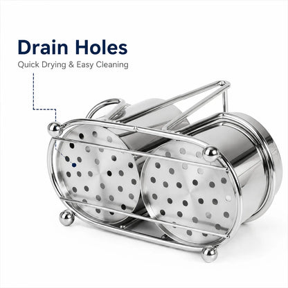 IMEEA Utensil Holder bottom detail showing drainage holes designed to keep utensils dry and easy to clean