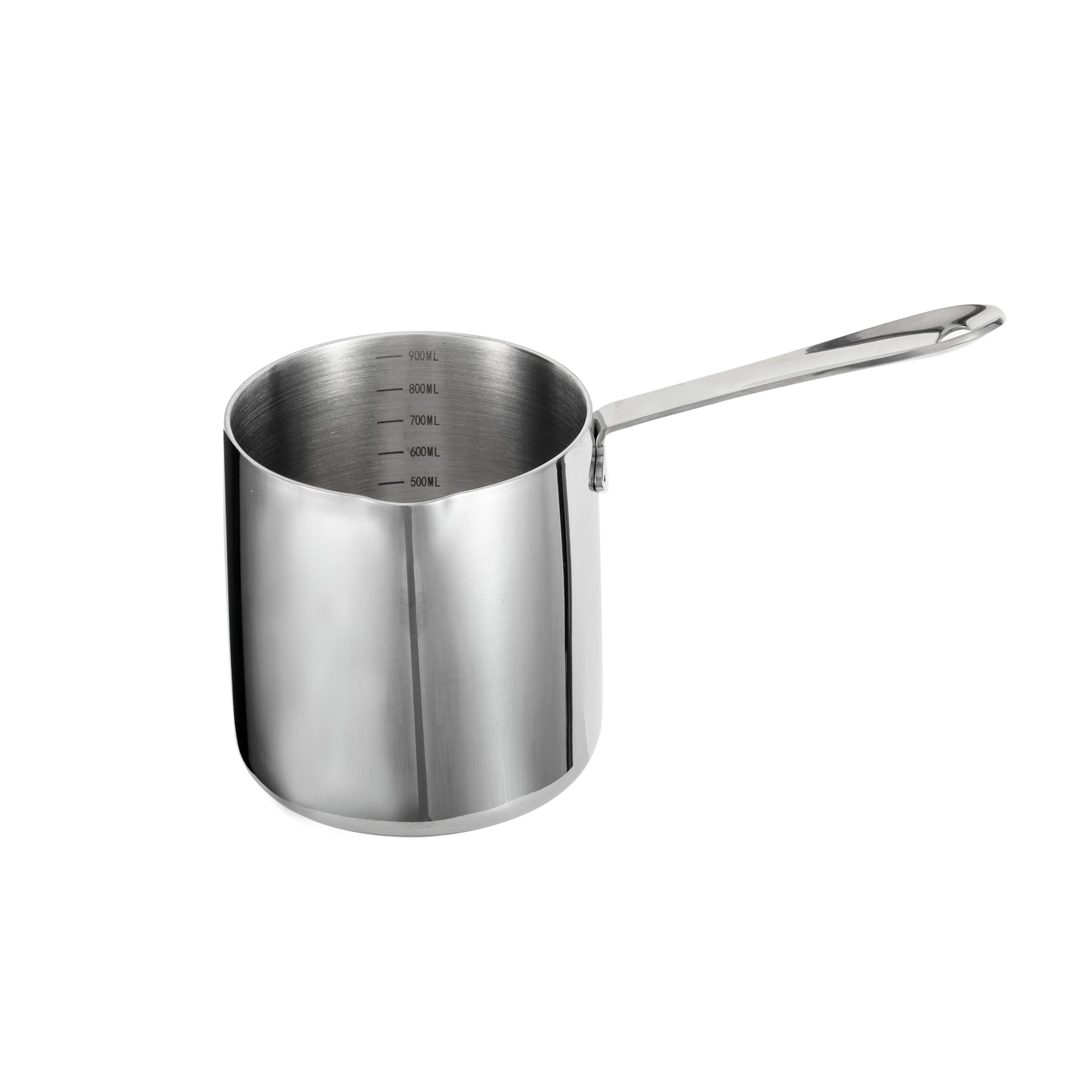 IMEEA Mini Milk Warmer Pot 8.5oz/250ml Butter Warmer 18/10 Tri-Ply  Stainless Steel Small Milk Saucepan with Wood Handle