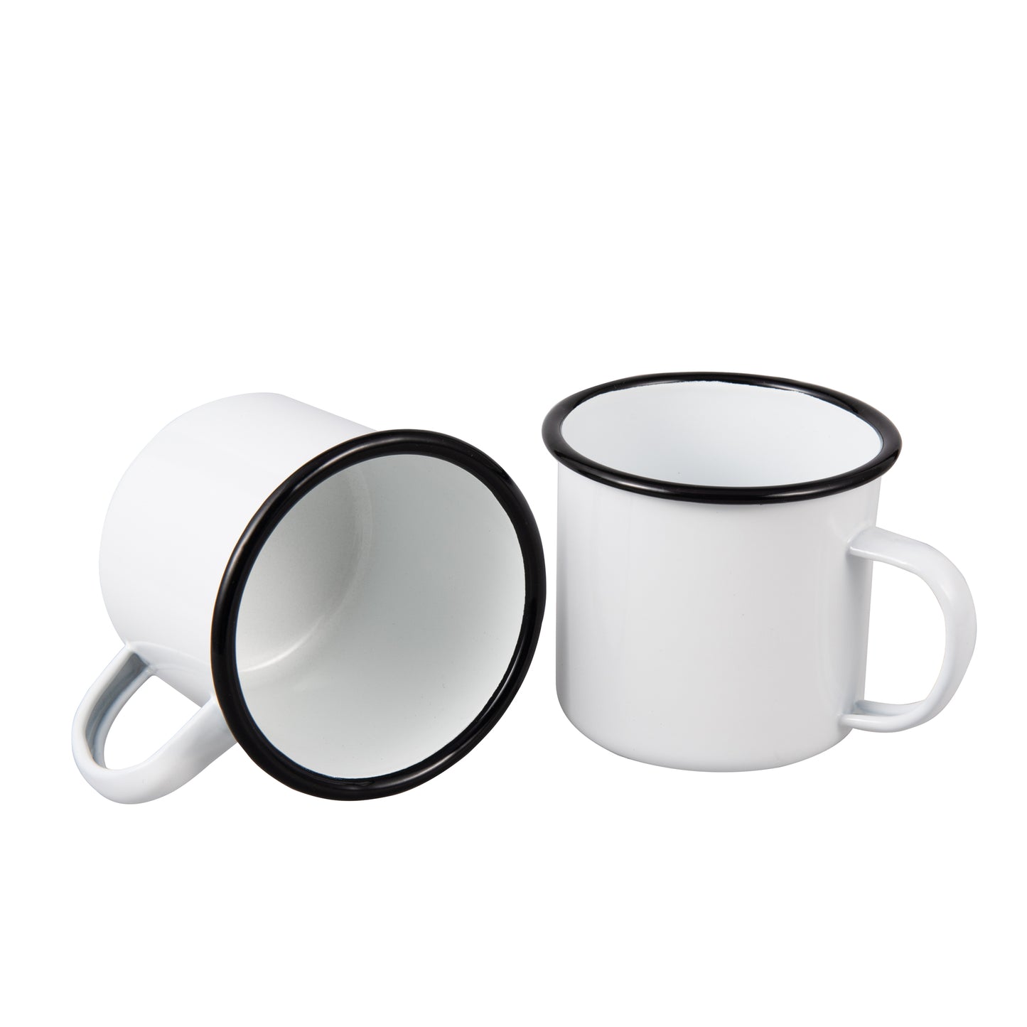 IMEEA Set of 2 White Enamel Mugs 17oz/500ml, Ideal for Camping, Picnics, and Home Office Use