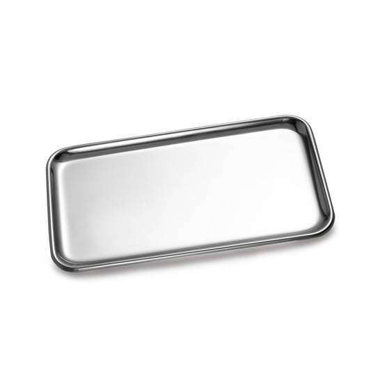 IMEEA Small Vanity Tray - Stainless Steel Rectangular Jewelry and Bathroom Storage Organizer, Makeup Cosmetic Tray, 8 x 4.6 Inch