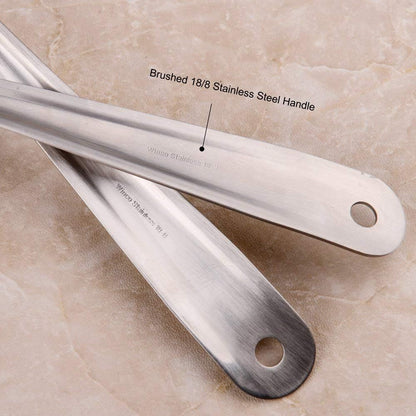 Handle End Close-Up of IMEEA Stainless Steel Serving Spoon with 18/8 stamp detail