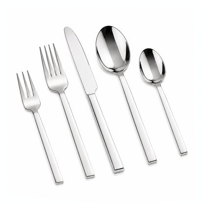 IMEEA SUS304 Stainless Steel Flatware Set featuring a solid square handle design and balanced feel