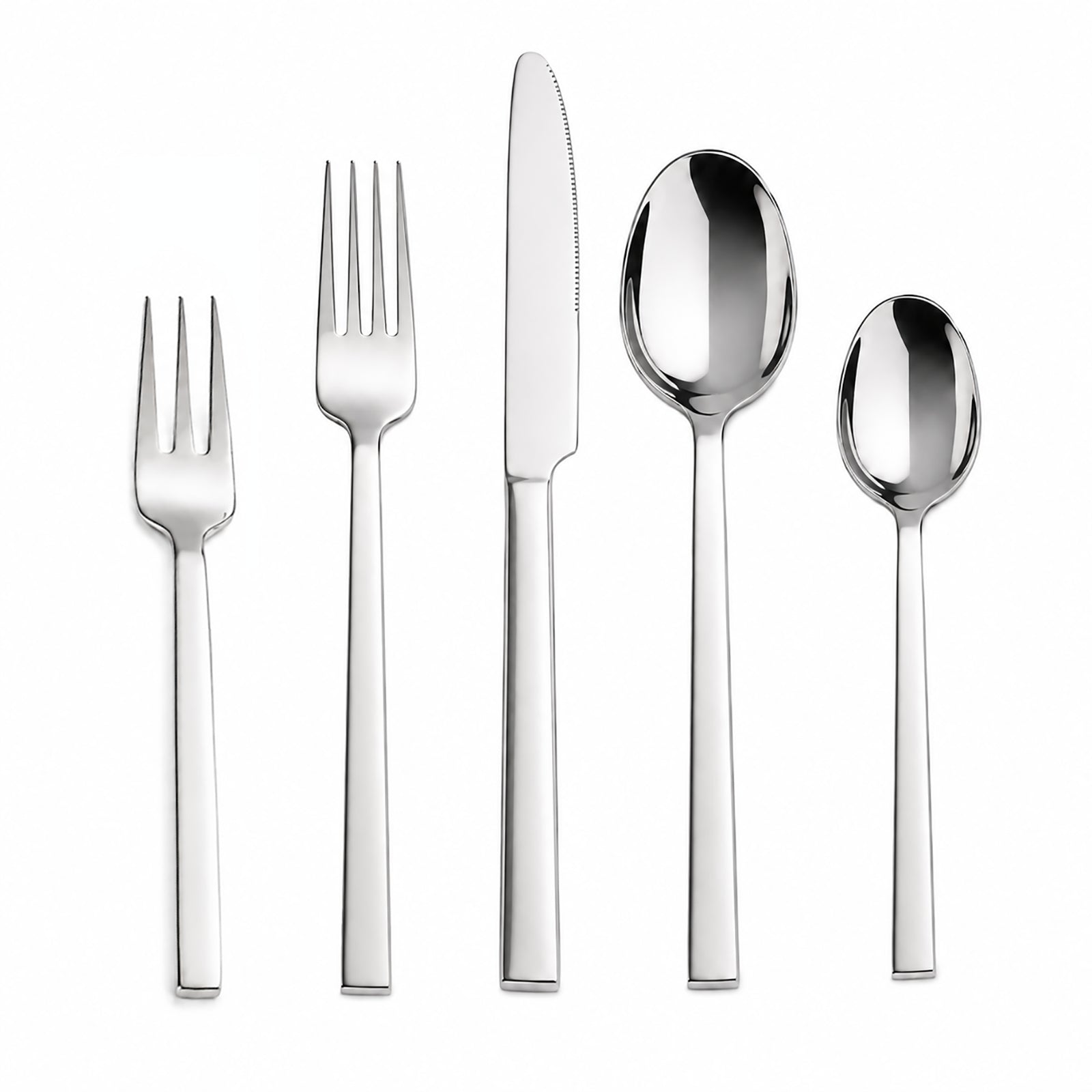 IMEEA Modern Flatware Set with SUS304 Stainless Steel Construction and Comfortable Square Handles