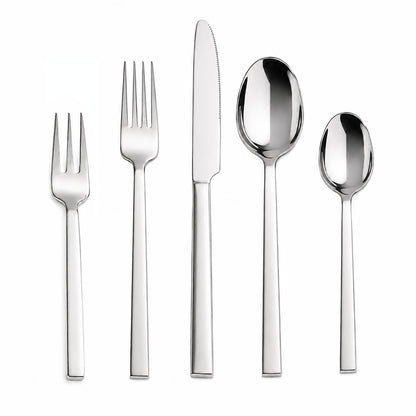 IMEEA Modern Flatware Set with SUS304 Stainless Steel Construction and Comfortable Square Handles