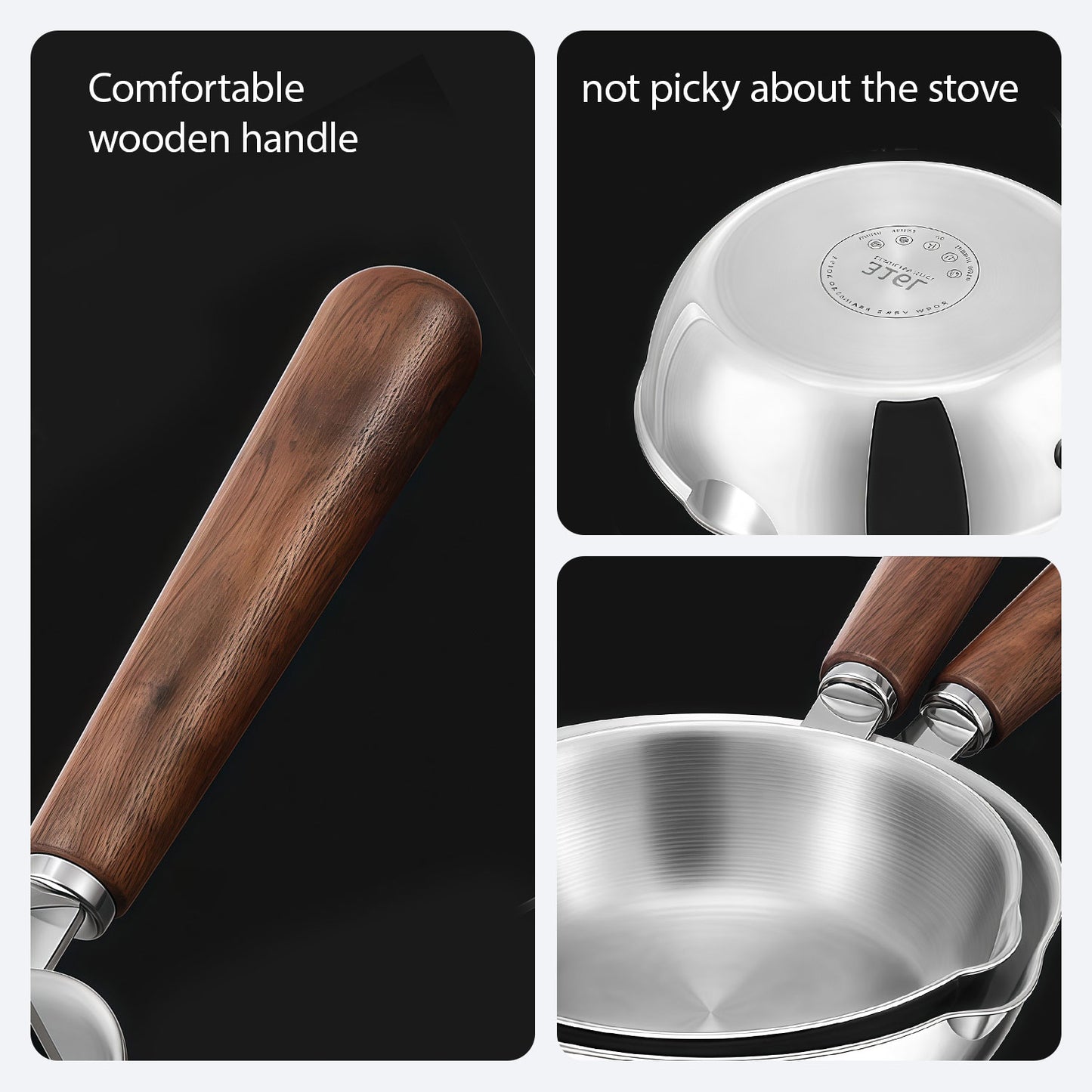 IMEEA 5.9-Inch Egg Pan with Comfortable Wood Handle, Compatible with Various Cooktops
