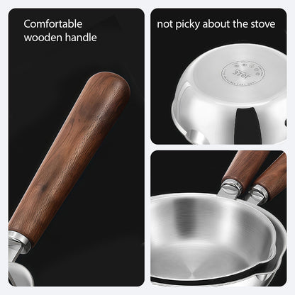 IMEEA 5.9-Inch Egg Pan with Comfortable Wood Handle, Compatible with Various Cooktops
