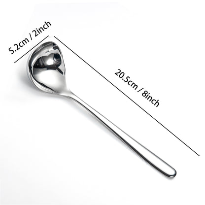 IMEEA SUS304 Stainless Steel Gravy Ladle size diagram showing 8 inch length and 2 inch spoon width