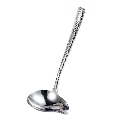 IMEEA hammered stainless steel sauce ladle with pour spout, 7.5-inch gravy ladle for serving sauces