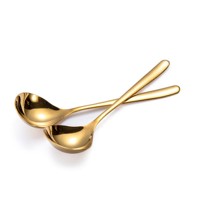 IMEEA Gold Sauce Ladles displayed together with smooth handles and glossy stainless steel surface