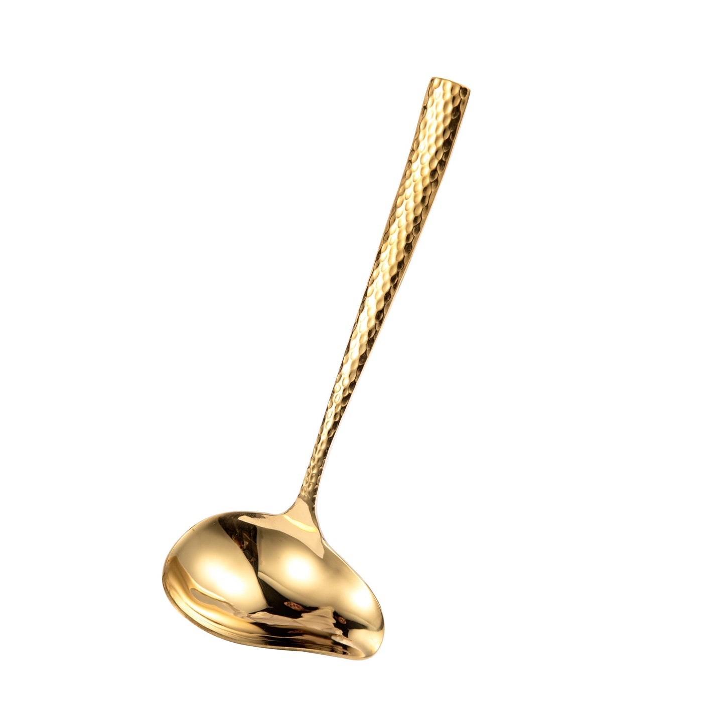 IMEEA gold 18/10 stainless steel gravy ladle with hammered handle design